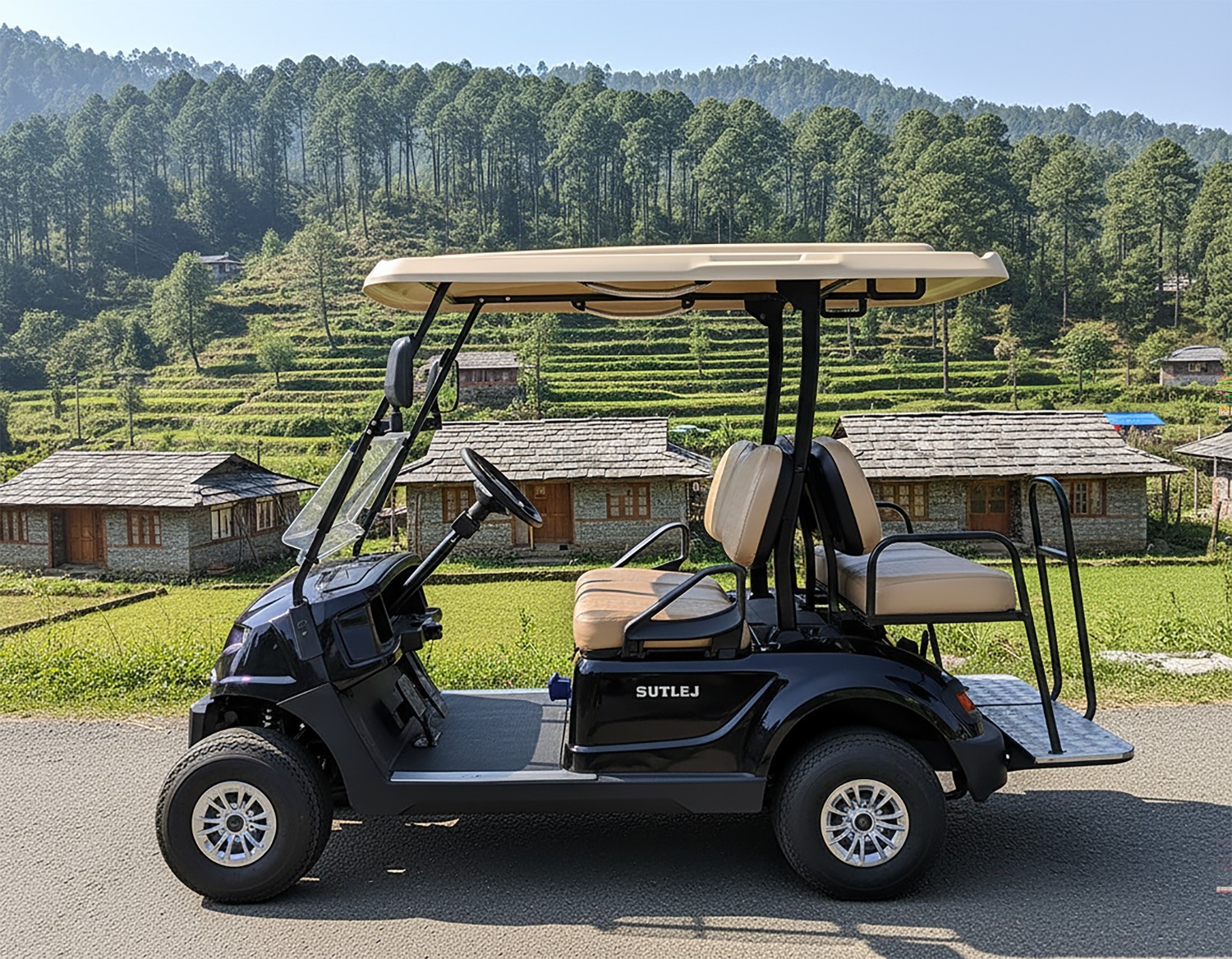 Black Golf Cart Four Seater