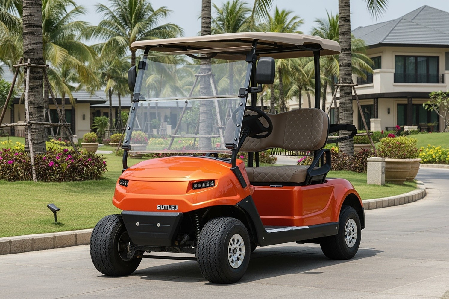 2 Seater Golf Cart Orange